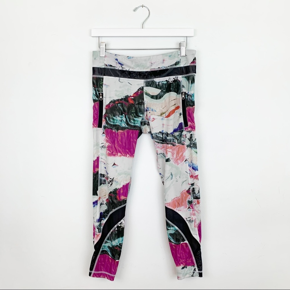 LULULEMON Multicolored Pink Purple Cropped Ankle Length Leggings SIZE 8